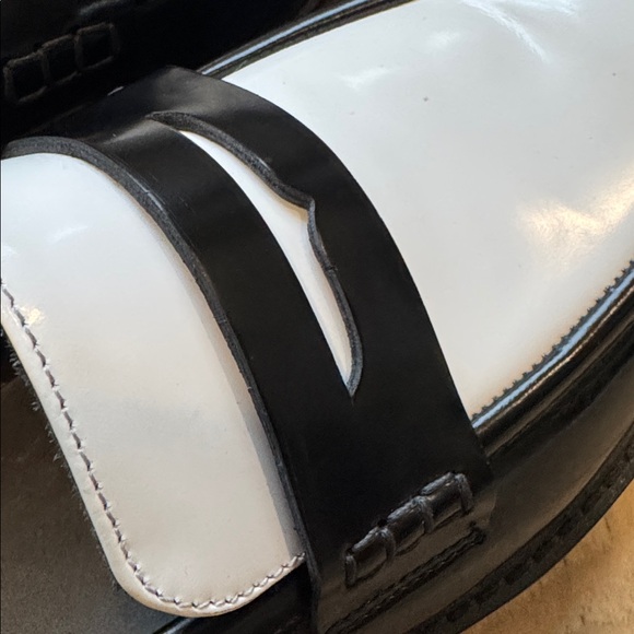 KOIO Arezzo Black and White Penny Loafers Men’s Size 10 New without Box - Picture 10 of 11